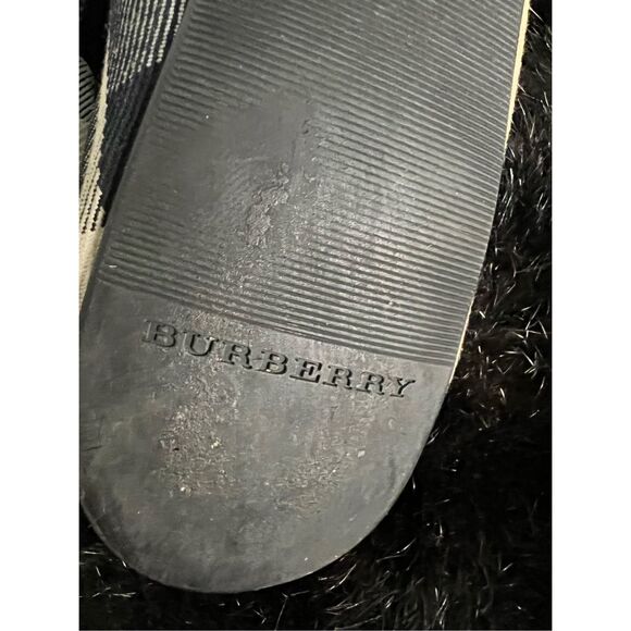 Burberry Brown Leather Canvas Nova Check Three Buckle Ballet Flats Shoes 9.5 - Picture 10 of 12